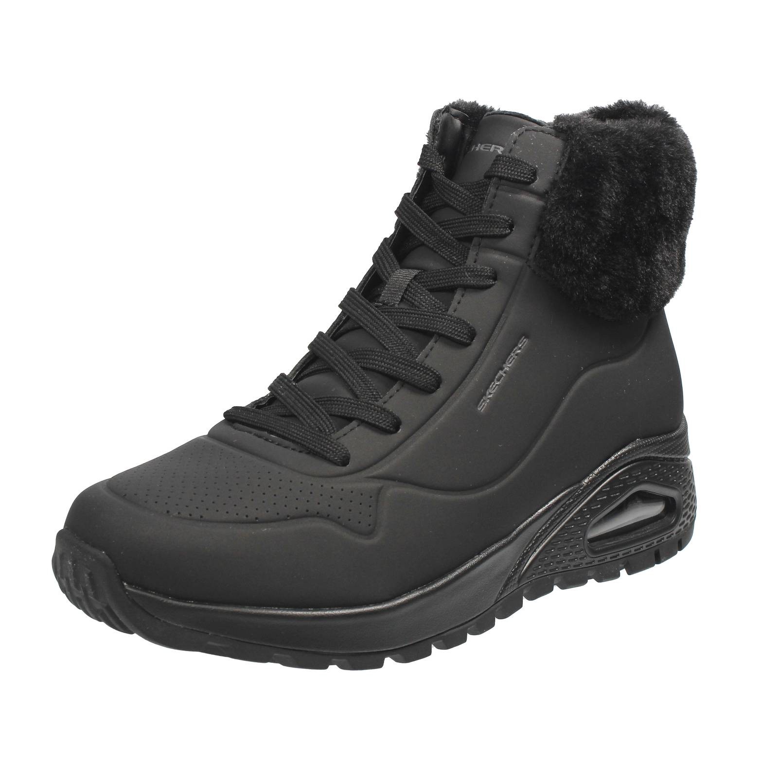 Skechers Uno Rugged Fall Air - Stivaletti Con Pelo Nero - Taglia 40 Scarpe Donna