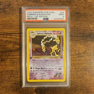 PSA 9 Sabrina's Alakazam 1st Edition Holo Rare Gym Challenge 2000 Pokemon #16