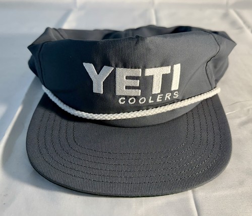 NEW Yeti Coolers Hat Slate Gray Flat Brim Rope Snapback Cap One Size ...