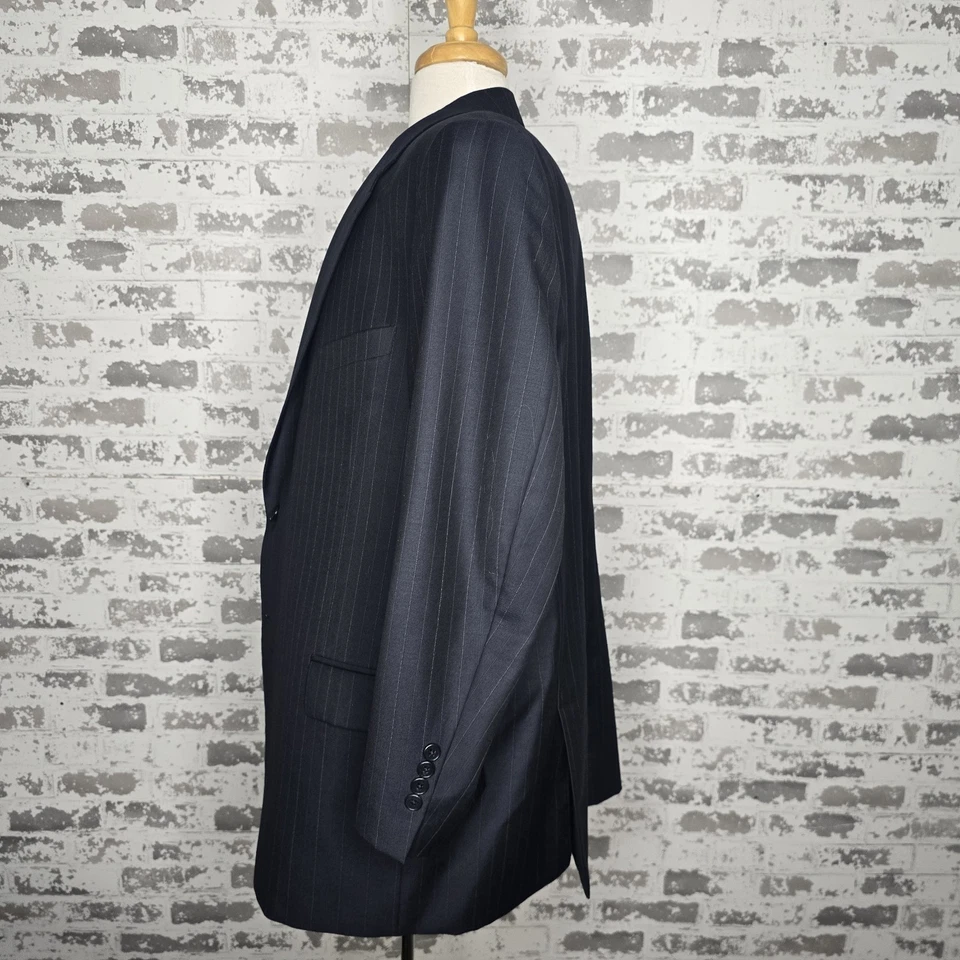 Traje Joseph Abboud Gris Carbón Rayas 2 Piezas Super 110s 48R Pantalones 42x28 Foto 4 de 4