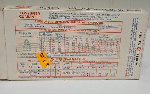 Vintage GE M3 Ten Camera Flash Bulbs - Open Box! - Afbeelding 4 van 4
