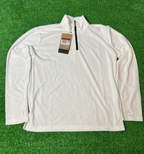 Nike Shirt Kids Large White Pro Dri Fit Long Sleeve 3/4 Zip Training Youth Large