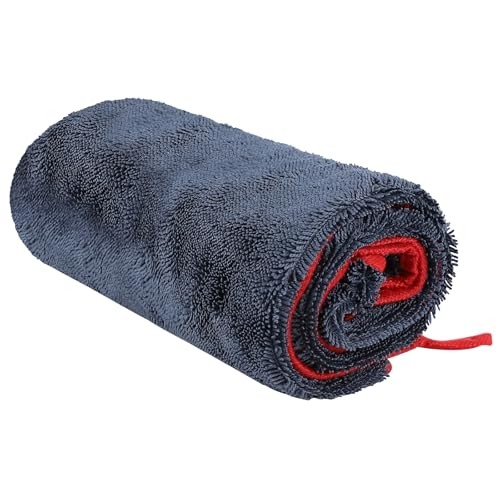  Car Drying Towel, 35.4"×23.6" Extra Large Microfiber Towel for Cars Gray+red