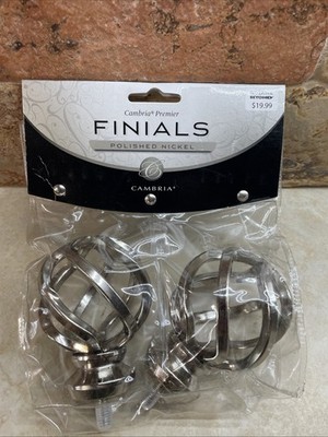 Finials End Polished Nickel Birdcage For Use With Drapery Rods Cambria Premier