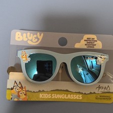 Bluey Girls Square Mirrored Sunglasses Blue Frame Blue Lens UV Impact SG0098