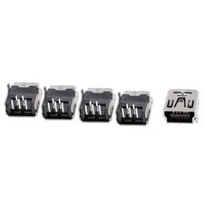 5 Pcs Right Angle PCB 5pin USB Mini B Type Female Socket Connector