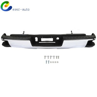 Rear Bumper Chrome W/ Conner Steps For Chevy Silverado GMC Sierra 1500 2014-2018