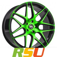 RH Alurad RB11 color polished - green 9x20" ET35 LK5 112 ML 72.6 Alufelgen 20...