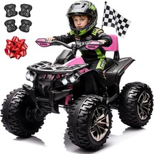 24V 4WD Kids Ride On ATV Quad, Off-Road All-Terrain Vehicle with Remote Control