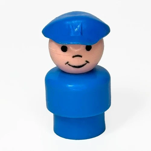 Fisher-Price Little People Figure Blue Hat Figure Pilot Police Officer