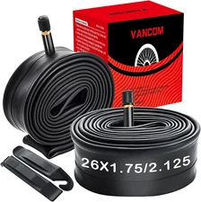 2-Pack Heavy Duty 26-Inch Bike Tube with Strong Airtightness and Puncture Resist