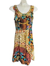 Anthropologie Edme & Esyllte Lappula Silk Dress Floral Ruffle Pockets Size 2