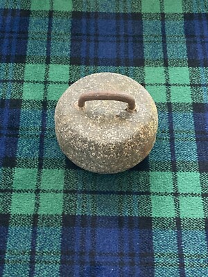Pierre De Curling écossaise Ancienne à Anse Cerclée (Perthshire, Vers 1850) - Pièce De Collection