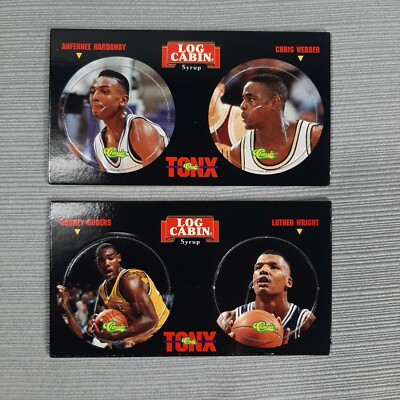 1994 Log Cabin Syrup Classic TONX NBA Set Of 2 Webber, Hardaway, Rogers, Wright