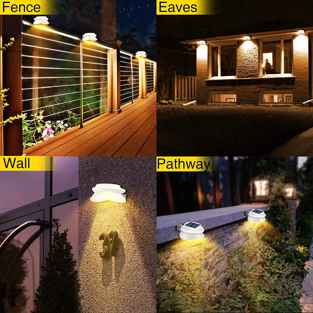 Backyard Lights 6 Pack Solar Fence Lights with 9 LED Waterproof