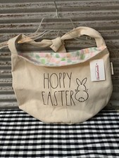 Rae Dunn Canvas HOPPY EASTER Egg Satchel or Purse Tote Bag
