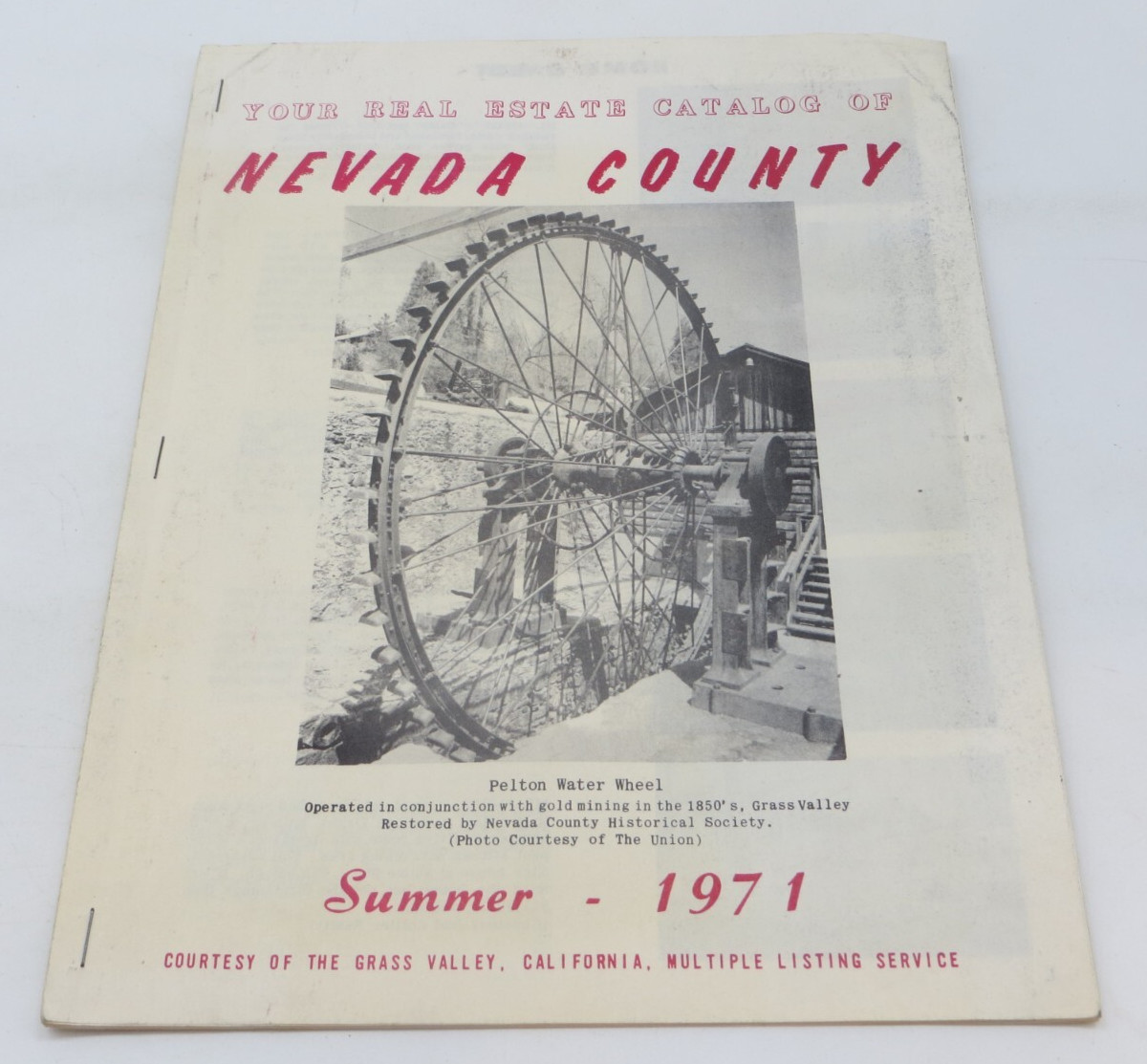 Nevada County Real Estate Catalog Summer 1971 Vintage Reference Housing