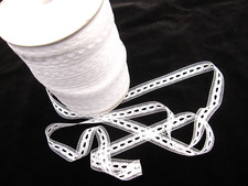 Rolka koronkowej wstążki biała taśma do krawata ślubnego szerokość 18 mm 240 m wykończenie szycie wykończenie