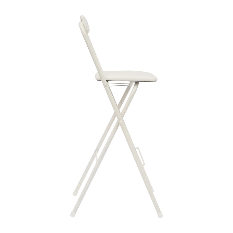 Loading Capacity Sign White Foldable Bar Chair, Tall Folding Chair, Folding Stool, Load ...