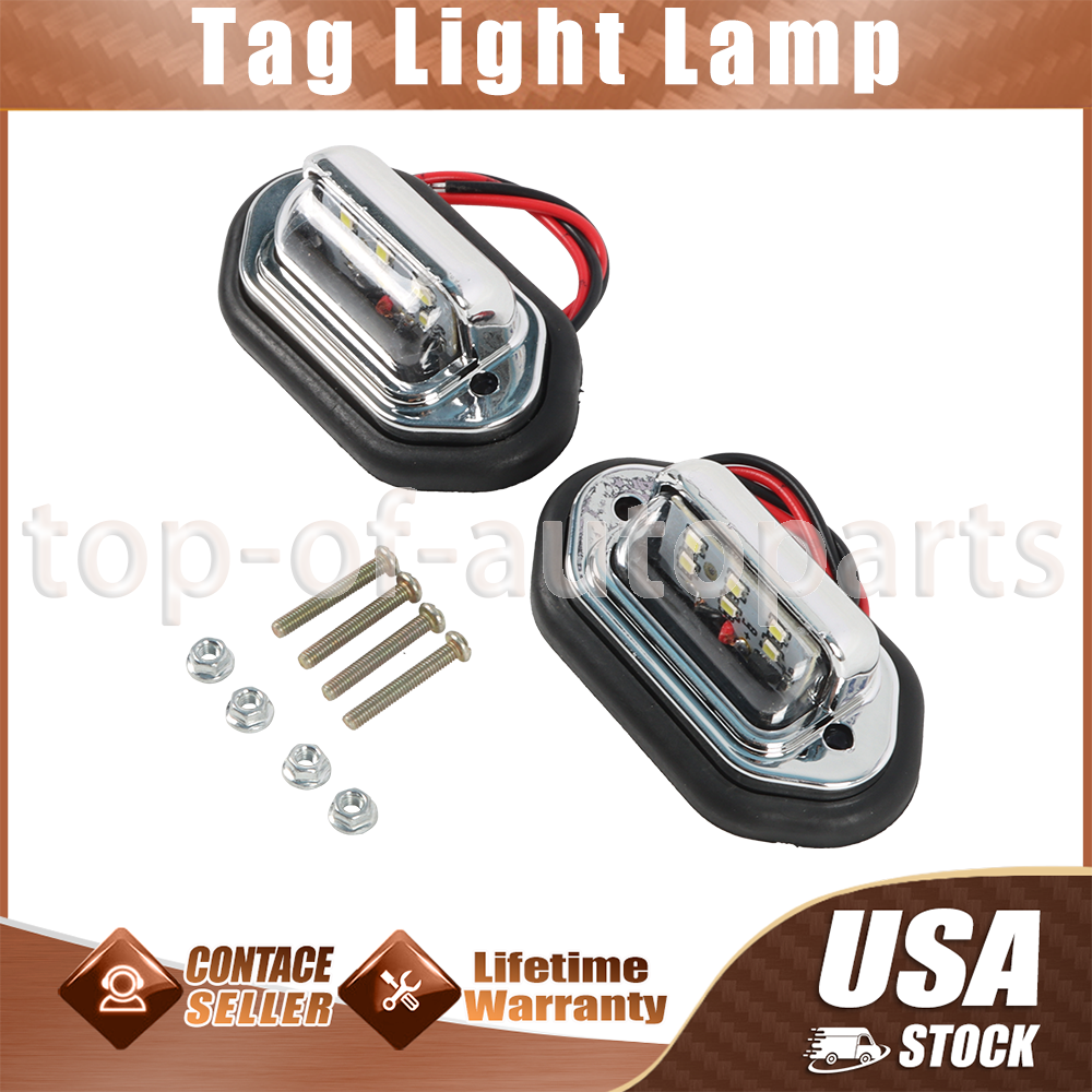 Universal LED License Plate Tag Light Lamp Kit White For Truck SUV Trailer RV