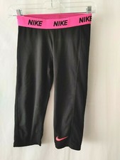 Nike Victory Dri-Fit Training Capris 827030 Black Pink Girls Size L 12806