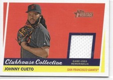 2016 Heritage High Number Baseball Clubhouse Collection Johnny Cueto Giants    2