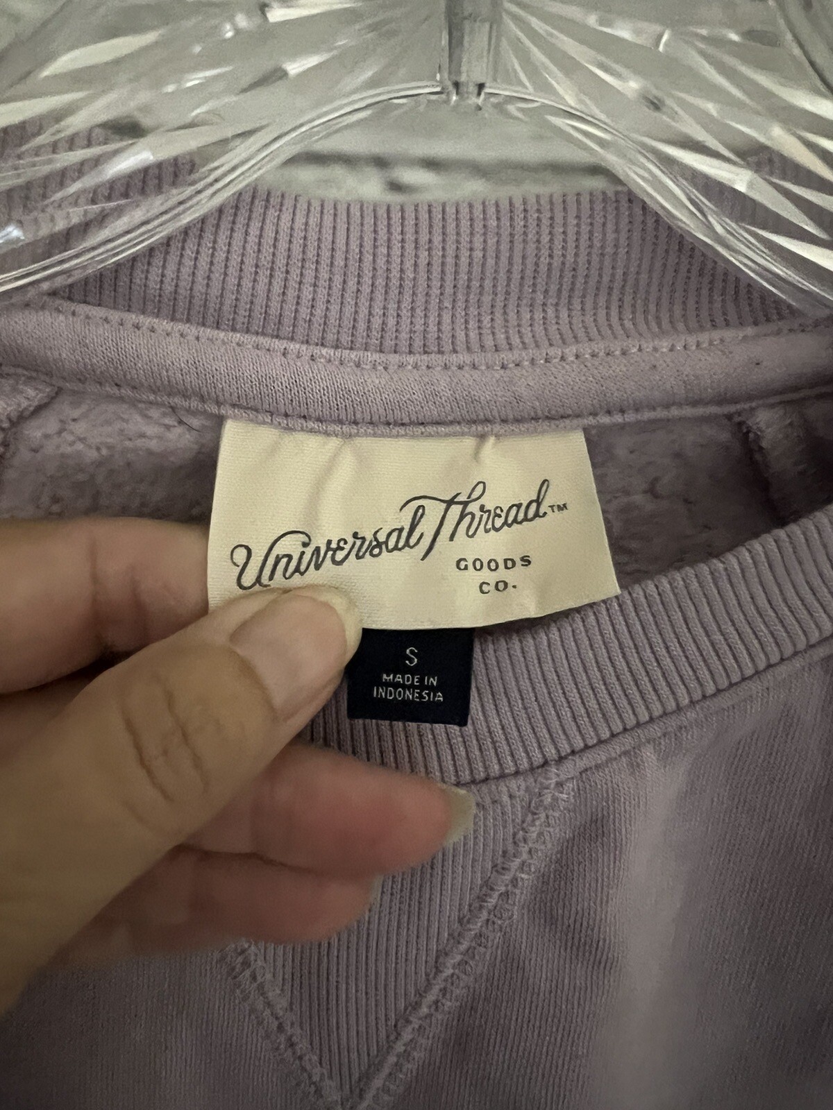 Universal Threads Lilac Solid Sweatshirt Cotton/P… - image 4