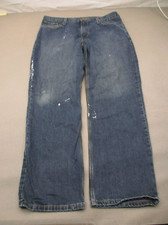 Carhartt Size 36x30 Mens Blue 100 Cotton Zip Fly Pockets Straight Jeans 243