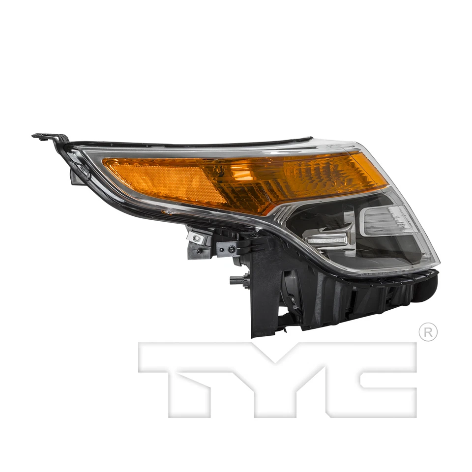 Conjunto de lámpara de faro lateral derecho pasajero con bombillas para Ford Explorer 2011-2015 Foto 3 de 4