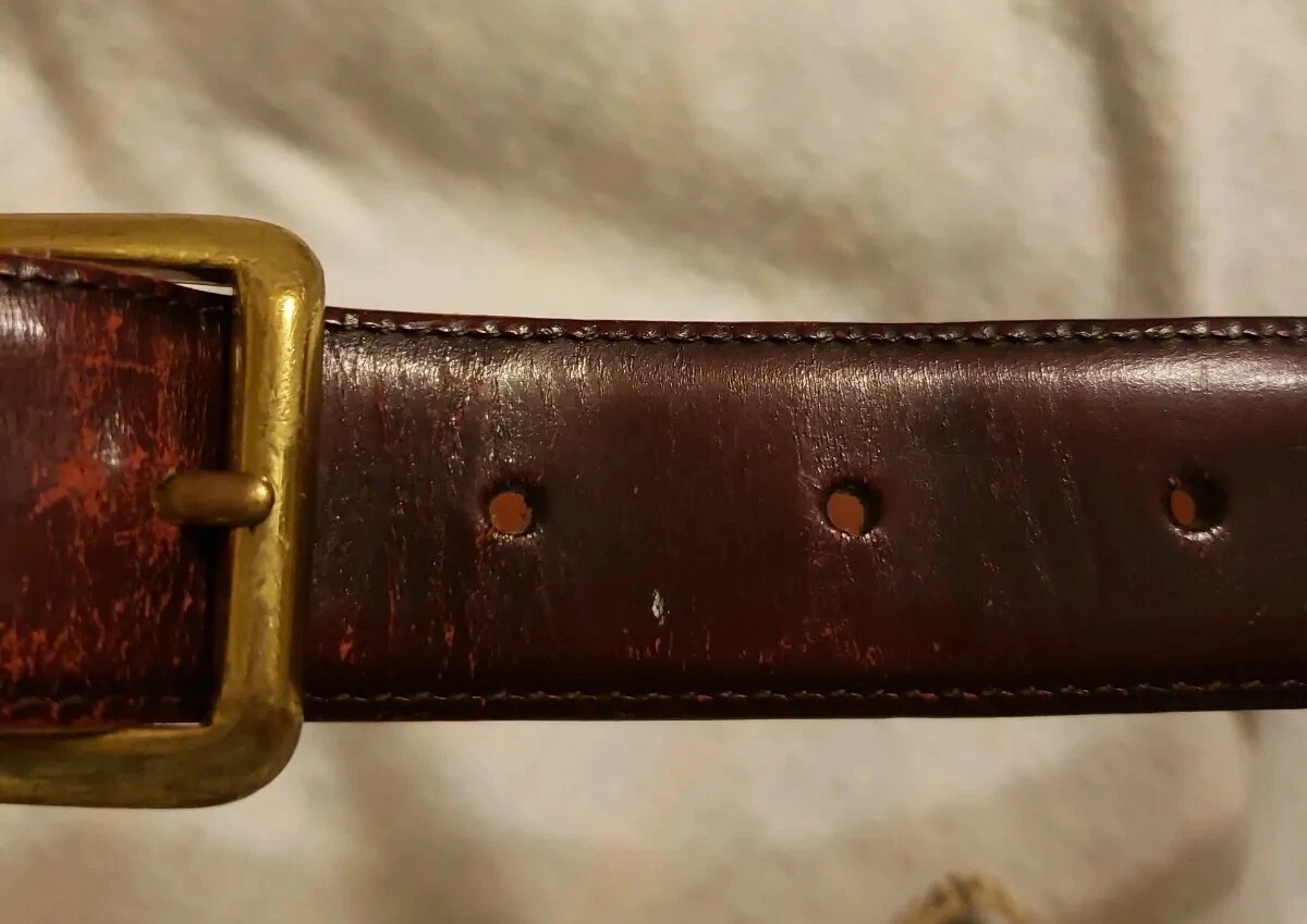 Cintura Coach in pelle Cordovan pelle bovina lucida 3931 fibbia ottone massiccio misura 36.