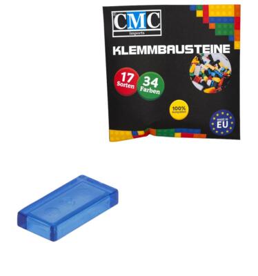 100 Fliesen Klemmbausteine Tiles Bausteine 1x2 Noppen Kachel Blau Transparent
