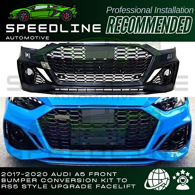 2017-2019 For Audi A5 Base To RS5 Style Front Bumper Conversion Kit Upgrade NEW