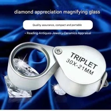 Portable Jewelry Loupe Foldable 30X Magnifier Coins Gemstone Inspection Tool