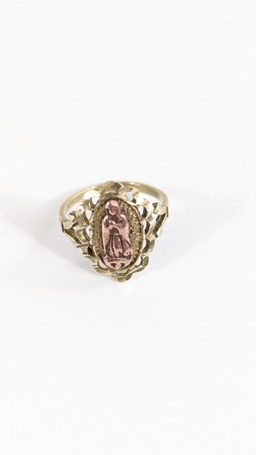 Größe 7,5 Virgincita 14k Gold Ring Our Lady of Guadalupe Mutter Maria Ring - Bild 3 von 10