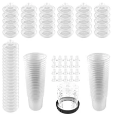 Disposable Paint Cup Kit 20 Ounce 600ML 50 Lids & Liners System PPS CUPS New