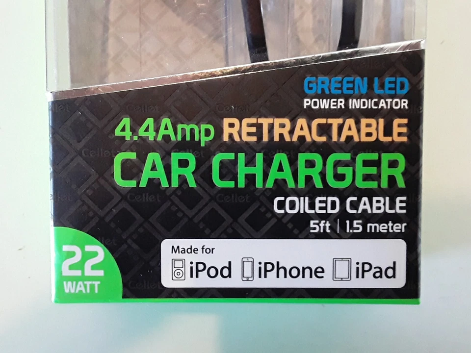 ** 22W Apple MFi-Certified 4.4Amp Retractable Car Charger for iPhone/iPad/Airpod - Image 2 of 4