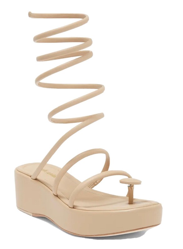 $498 Cult Gaia Alba Sand Leather Gladiator Platform Wedge Sandals Pumps 36 6 NEW