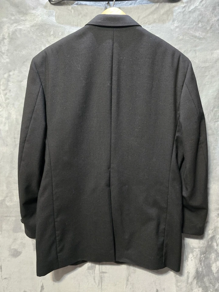 Neil Allyn Tuxedo Black 100% Wool Jacket 43R Pants Satin Trim Adj 36-38x28  - Image 3 of 4