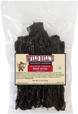 WILD BILL Beef Jerky Hickory Smoked in 15 ounce bag, 30 pieces 5"-6" strips