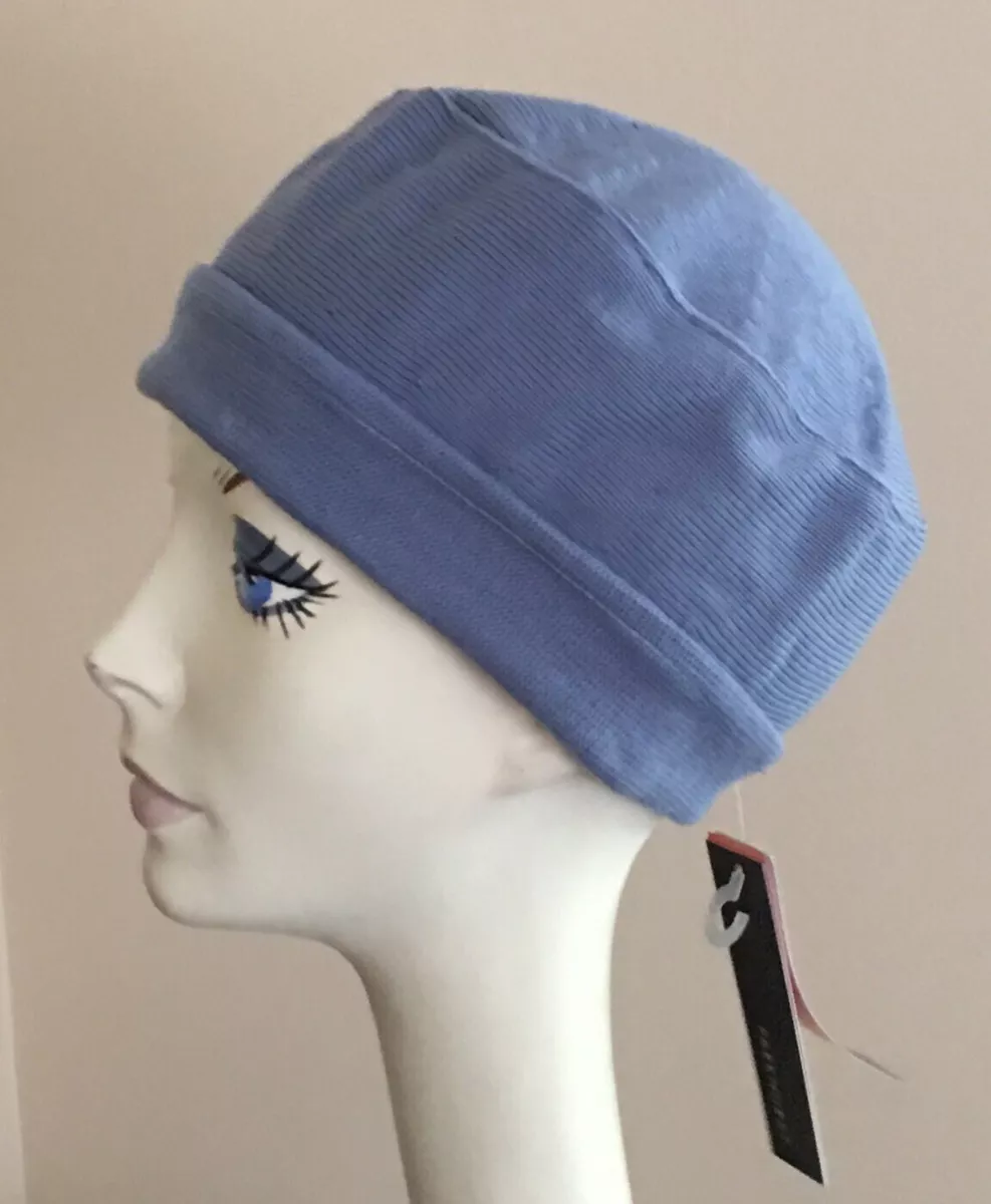 NWT Parkhurst Cotton Knit Fold Up Beanie Kenya Hat BLUE Vintage
