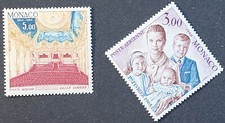 T1004-Monaco Sc#C67-C68, MNH. CV $4.75. Grace Kelly & children. Garnier hall.