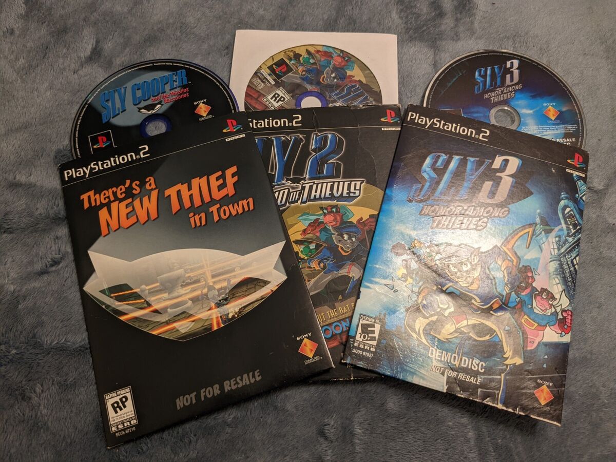 RARE** SET OF 3 DEMO Sly Raccoon Cooper Sony PS2 Games RARE** SET OF 3 DEMO Sly Raccoon Cooper Sony PS2 Games