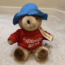 Paddington Bear 10" Plush Toy Stuffed Figure Blue Hat Red Sweater Eden 1981