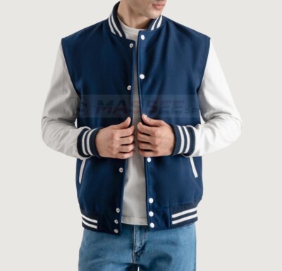 Custom  Varsity Bomber Letterman High Quality Wool & Real Cowhide Leather Sleeve