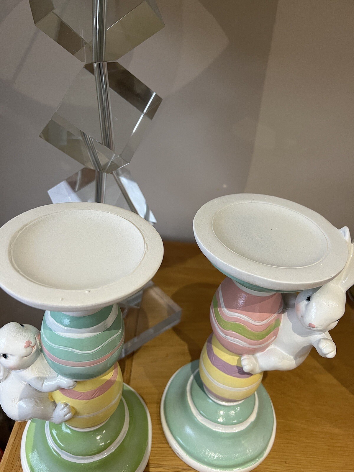 Tkmaxx Homesense Easter Pastel Bunny Candle Holder Ornament Decorations