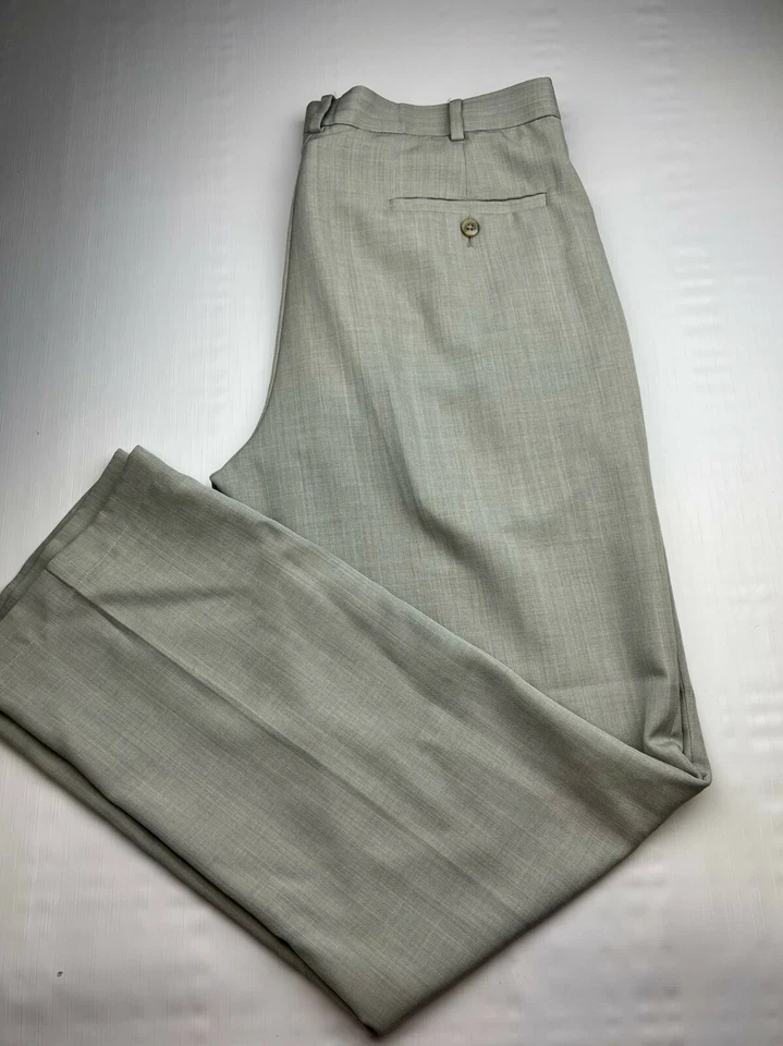 Pantalones de vestir grises de pierna recta Farah para hombre talla 36x32 Foto 2 de 4