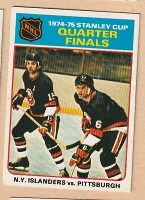 HOCKEY CARD NHL 1975-76  STANLEY CUP  QUARTER- FINAL NYI VS PITT  OPC #4