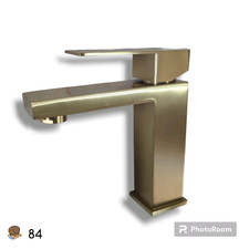 KES Brushed Gold Bathroom Faucet Single Hole Modern Vanity Faucet
