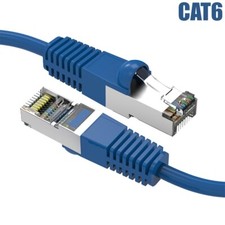 0.5Ft Cat6 RJ45 LAN Network Ethernet Modem SSTP Shielded Patch Cable Molded Blue