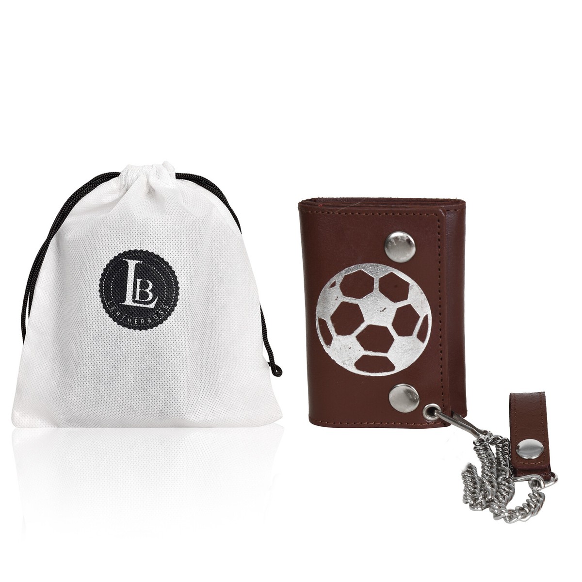 Portafoglio Uomo Triplo Con Catena Biker - Vera Pelle Nera - Foto 6